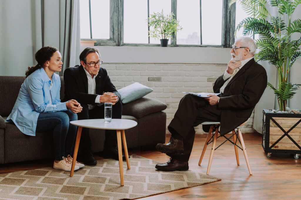 A couple inquiring a lawyer on about alimony
