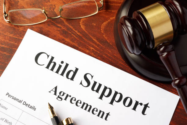 Child support agreement document with instructions on filing a complaint for child support