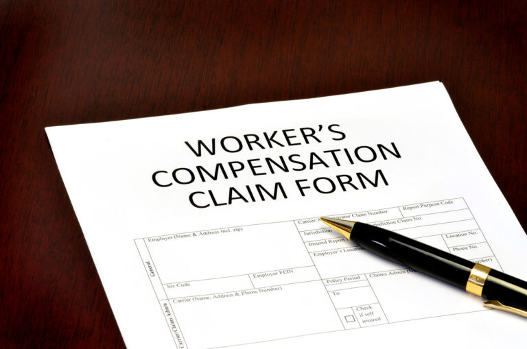 A worker's compensation claim form