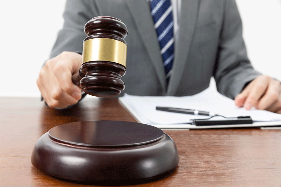 A judge using the gavel