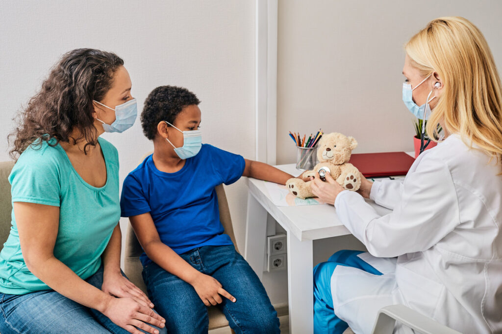 Illustration of the importance of child's healthcare and childcare