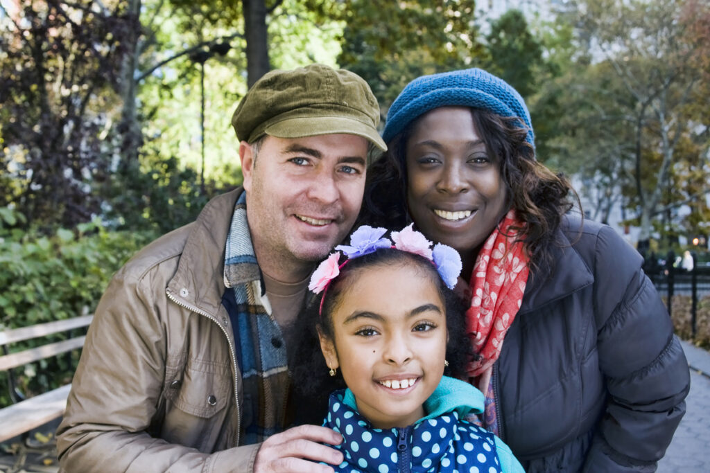 portrait of a family at the park